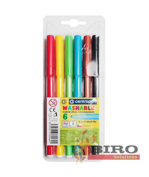 Carioci 6 Culori CENTROPEN WASHABLE
